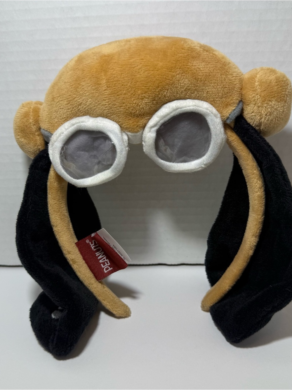 Peanuts Snoopy Red Baron Plush Headband Ears Hat Flying Ace Paw Print Logo